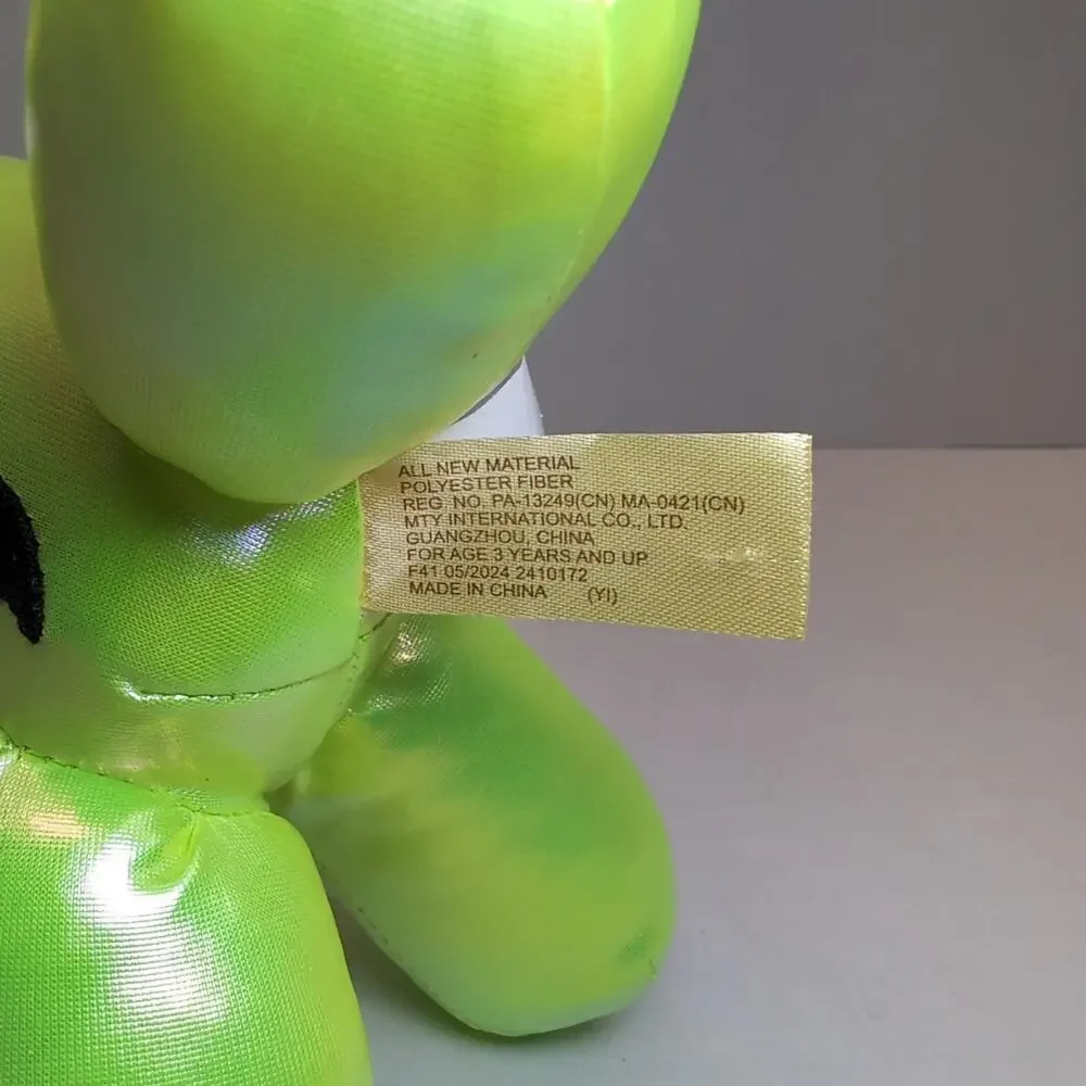 Neon Green Iridescent Balloon Dog Plush Halloween Bat Stuffed Animal MTY Int.